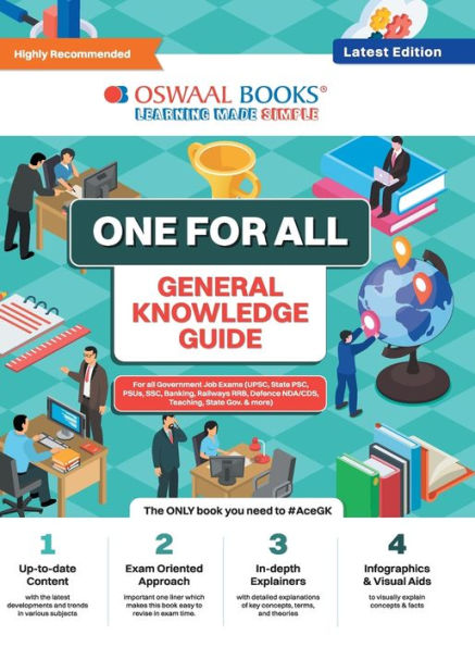 Oswaal One for all GK Guide English Medium (Latest Edition) For All Government Job Exams (UPSC, State PSC, PSUs, SSC, Banking, Railways RRB, Defence NDA/CDS, Teaching, State Govt. & More)