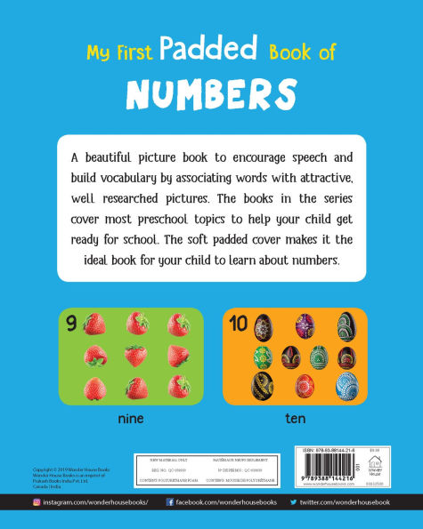 My First Padded Book of Numbers: Early Learning Padded Board Books for Children