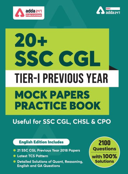 20+ SSC CGL Tier-I Previous Year Mock Papers Practice Book English Medium