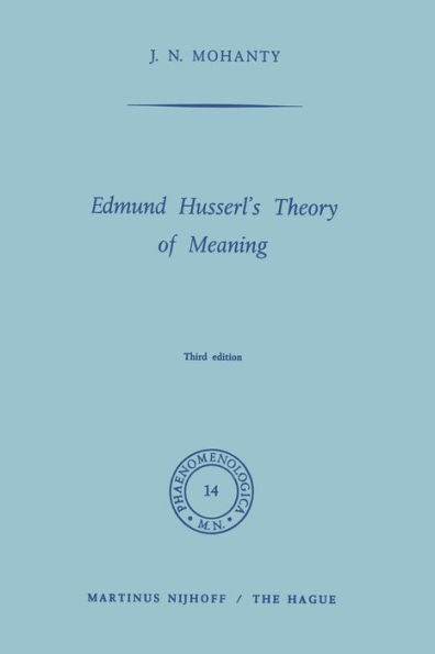 Edmund Husserl's Theory of Meaning