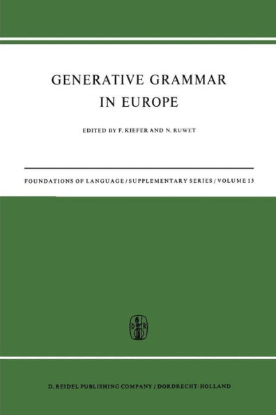 Generative Grammar in Europe