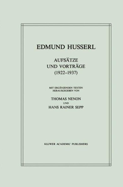 Aufsï¿½tze und Vortrï¿½ge (1922-1937)