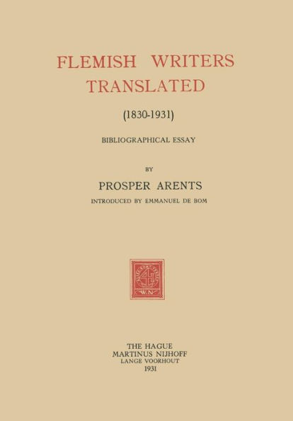 Flemish Writers Translated (1830-1931): Bibliographical Essay