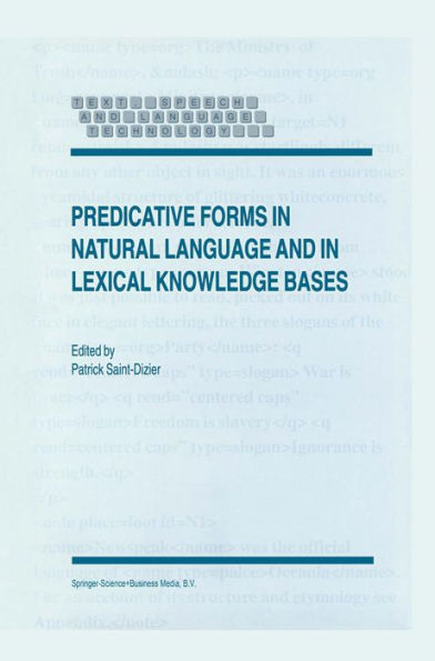 Predicative Forms in Natural Language and in Lexical Knowledge Bases