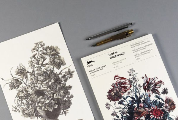 Floral Engravings A4 Writing Paper Pad