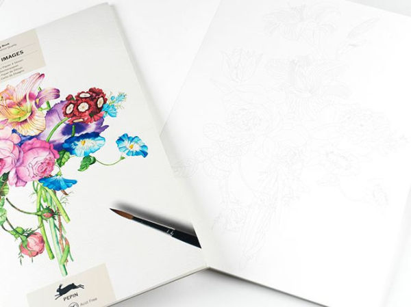 Floral Images - Artists' Colouring Book