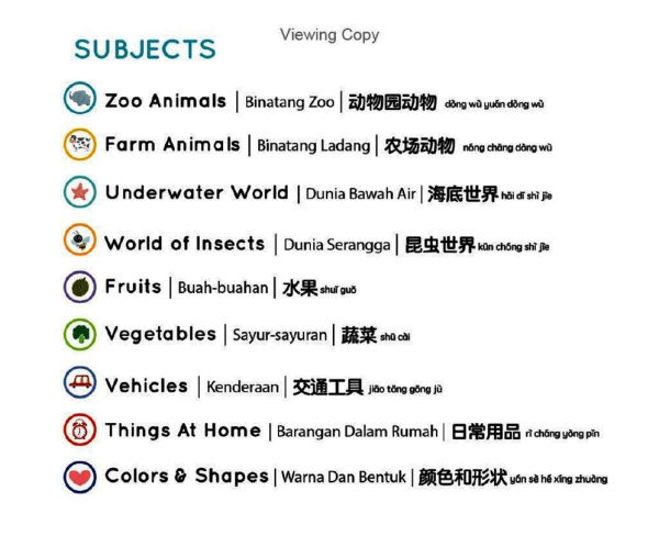 Press-and-Learn English Malay Chinese Words Sound Book