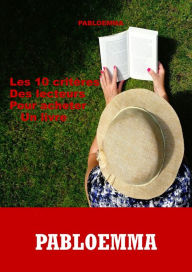 Title: DIX CRITÈRES DES LECTEURS POUR ACHETER UN LIVRE, Author: Pabloemma