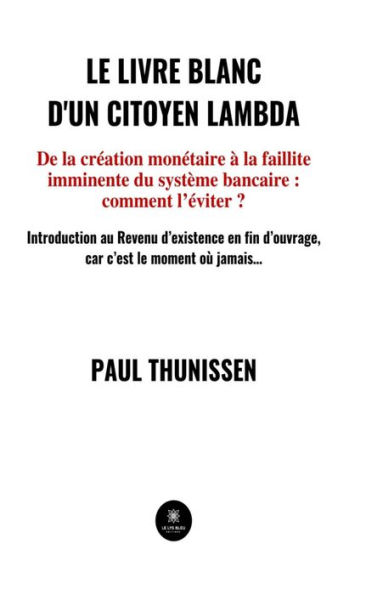 Le livre blanc d'un citoyen lambda: De la création monétaire à la faillite imminente du système bancaire : comment l'éviter ?