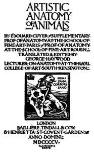Title: Artistic Anatomy Of Animals, Author: Cuyer Édouard