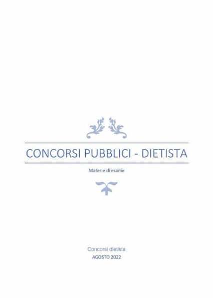 Concorsi pubblici. Dietista: Materie di esame