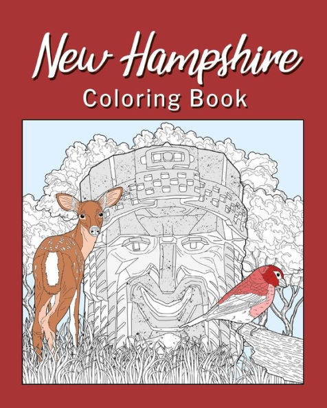 New Hampshire Coloring Book: Painting on USA States Landmarks and Iconic, Gifts for Tourist