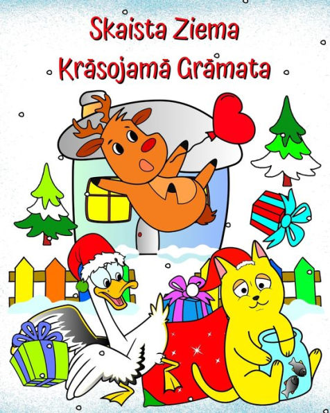 Skaista Ziema Krāsojamā Grāmata: Smieklīgas ziemas ilustrācijas bērniem no 2 gadu vecuma