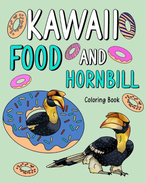 Drinking Hornbill Coloring Book: Activity Relaxation, Painting Menu Cute, and Animal Pictures Pages