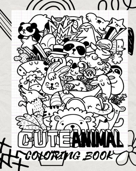 coloring Books For Kids: Cute animals Doodles: Awesome mandalas book Kids Aged 7+