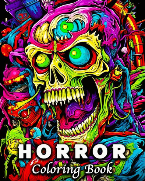Horror Coloring Book: 80 Unique Horror Patterns Coloring Book for Stress Relief and Relaxation