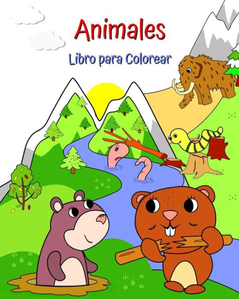 Animales Libro para Colorear: Fotos de animales en un paisaje maravilloso para niñas y niños.