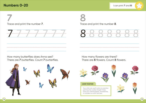 Disney Learning Math (Ages 5-6): Kindergarten Counting, Measuring, Add & Subtract Workbook for Kids, Curriculum-Based