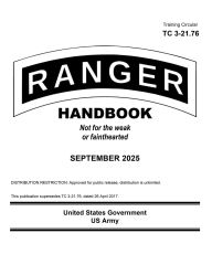 Title: Training Circular TC 3.21.76 The Ranger Handbook September 2025, Author: United States Government Us Army