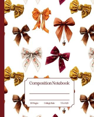 Autumn Coquette Composition Notebook: College Ruled Coquette Aesthetic Notebook for College, School, Office & Work