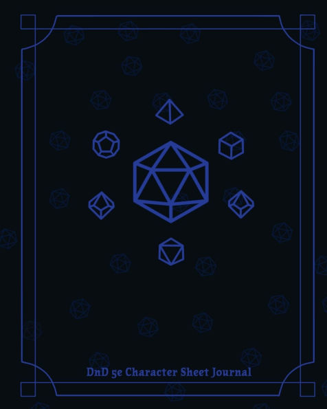 DnD 5e Character Journal: Blue and Black Cover version 8x10