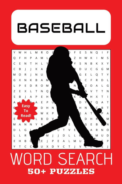 BASEBALL WORD SEARCH PUZZLE BOOK: Word Search w/Easy to Read Print About Baseball, Americas Game 6x9 inches 110 pages 50+ Puzzles Exercise for Brain