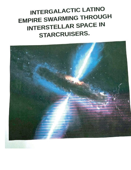Intergalactic Latino Empire Swarming through Interstellar Space on Spacecruisers