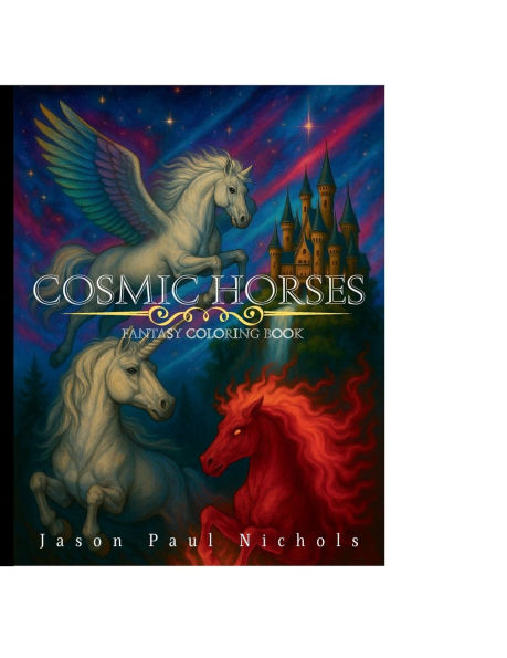 Cosmic Horses: Fantasy Coloring Book