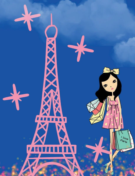 Paris Notebook I Composition Notebook For Girls I Wide Ruled I 8.5x11 I Cute Notebook I 100 Pages I