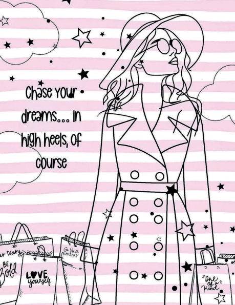 Fashionista Pink Preppy Notebook I Cute Pink Composition Notebook I Wide Ruled I 8.5x11 I 100 Page Lined Notebook I