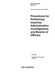 Title: Army Regulation AR 15-6 Procedures for Preliminary Inquiries, Administrative Investigations, and Boards of Officers 2025, Author: United States Government Us Army