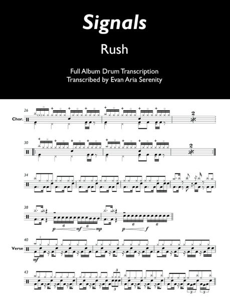 Rush - Signals (Full Album Drum Transcription)