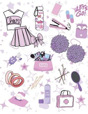 Cheer Notebook I Pink Composition Notebook For Girls I Wide Ruled I 8.5x11 I Cute Notebook I 100 Pages I