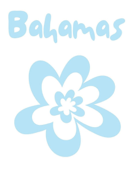 Blue Bahamas Preppy Notebook I Composition Notebook For Girls & Teens I Wide Ruled I 8.5x11 I 100 Page Lined Notebook