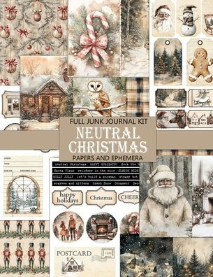 Neutral Christmas: Large Junk Journal Kit