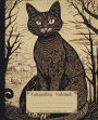 Composition notebook. Gothic black cat: Vintage macabre aesthetic feline journal for school or college