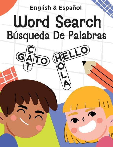 Bilingual English Spanish Word Search Puzzle Book for Kids Ages 4-7