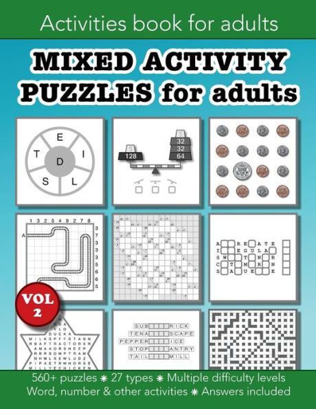 Mixed Activity Puzzles for Adults Volume 2: Education resources by Bounce Learning Kids