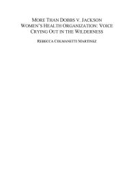 More than Dobbs v. Jackson Women's Health Organization: Voice Crying Out in the Wilderness: