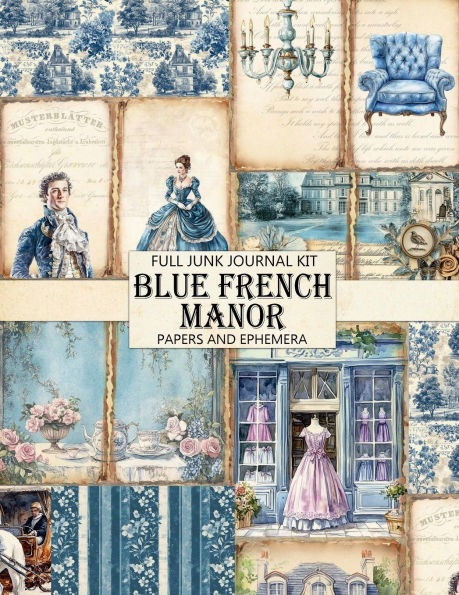 Blue French Manor Junk Journal Kit