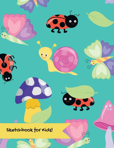 Sketchbook for Kids With Insects and Bugs - 8.5 x 11-inch Letter Size Pages for Drawing and Doodling