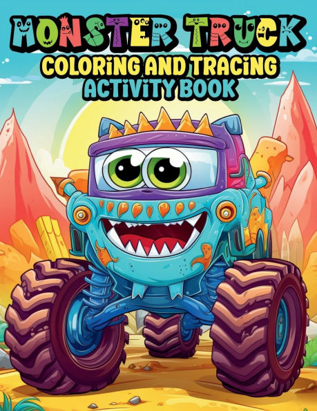 Monster Trucks Coloring & Tracing Activity Book