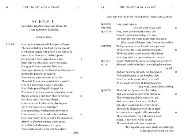 William Shakespeare's the Phantom of Menace: Star Wars Part First