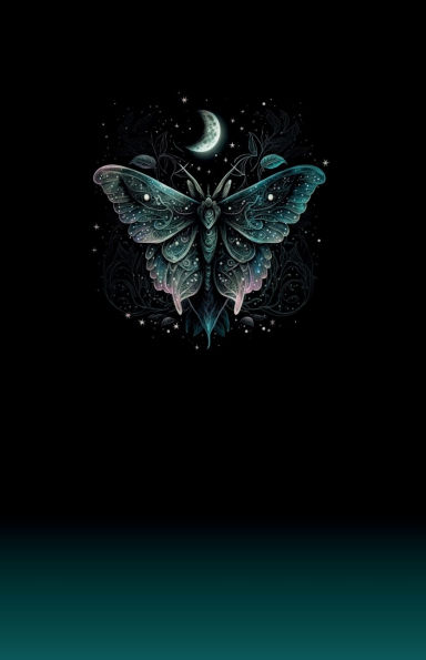 Moth & the Moon, Lined Journal in Teal