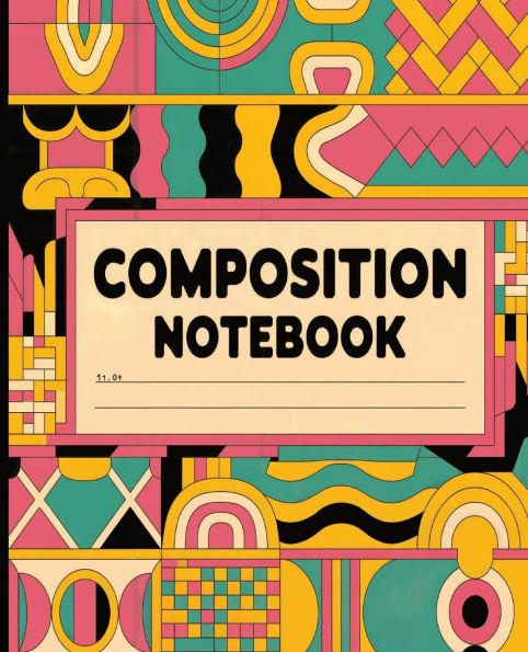Retro Funky Pattern Composition Notebook - 80 Pages, College Ruled Journal for School, Writing, and Creative Projects: Perfect for Students, Writers, and Artists - Stylish Vintage Journal for Note-Taking, School Work, Sketching, and Daily