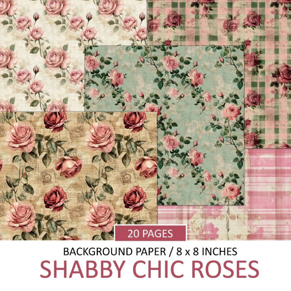 Shabby Chic Pink Roses: Scrapbook Paper Pad
