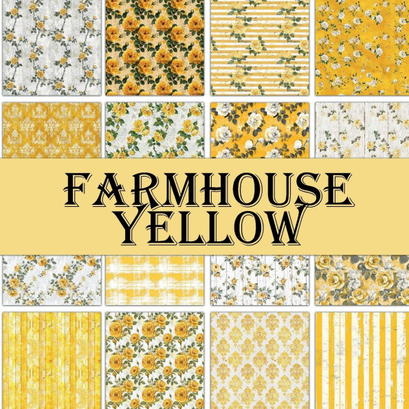 Farmhouse Yellow Roses: Scrapbook Paper Pad