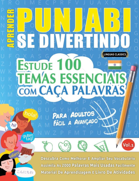 Aprender Punjabi Se Divertindo! - Para Adultos: Fï¿½cil a Avanï¿½ado - Estude 100 Temas Essenciais Com Caï¿½a Palavras - Vol.1