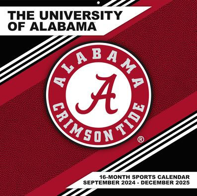 2025 12X12 TEAM WALL CALENDAR ALABAMA CRIMSON TIDE