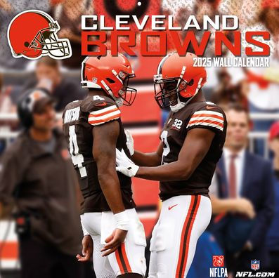 2025 12X12 TEAM WALL CALENDAR CLEVELAND BROWNS